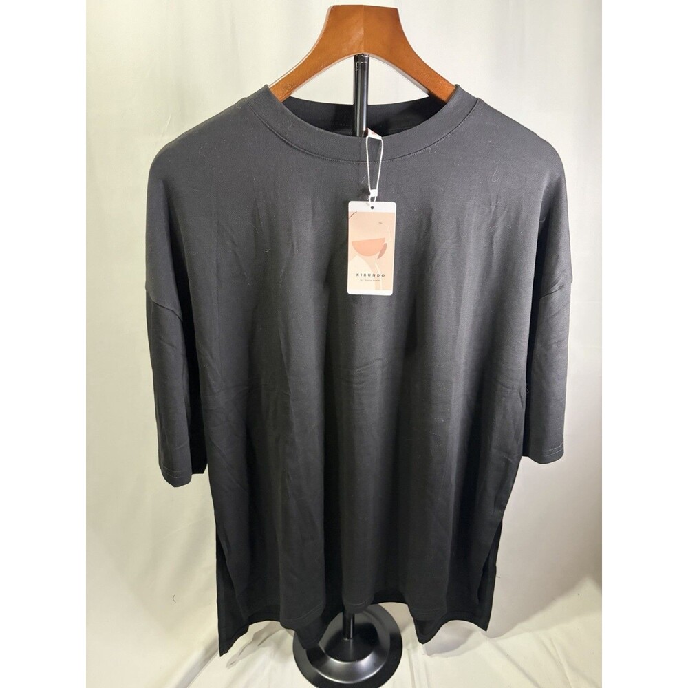 NEW Kirundo Women's Short Sleeve Lightweight Casual Top Size Medium Black